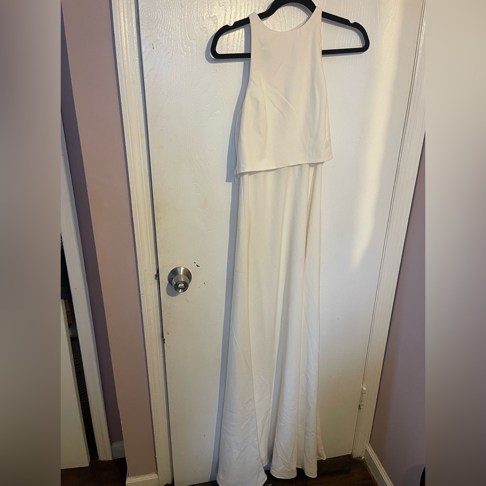 New With Tags!  BHLDN Jill Stuart Iva Crepe Maxi dress in ivory